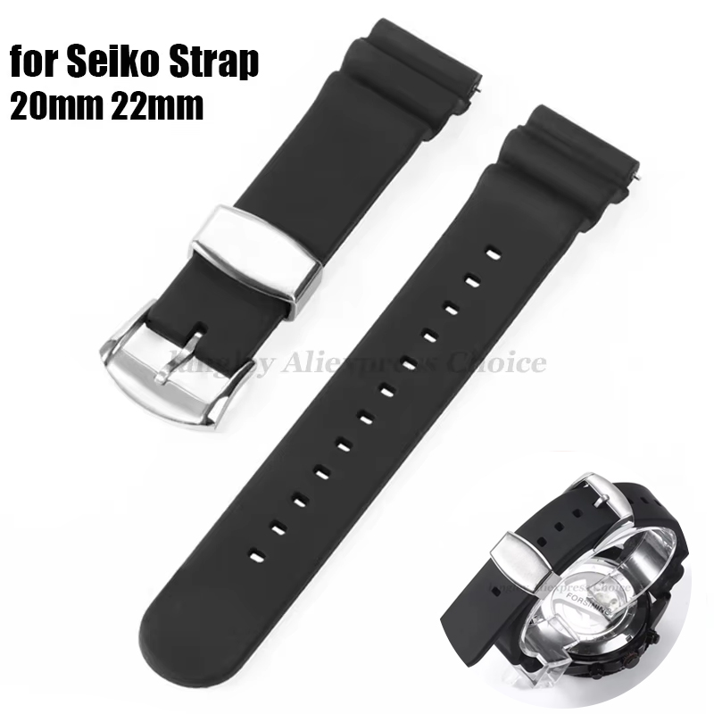 Seiko Watch Prospex - 20mm 22mm Silicone Watch Band for