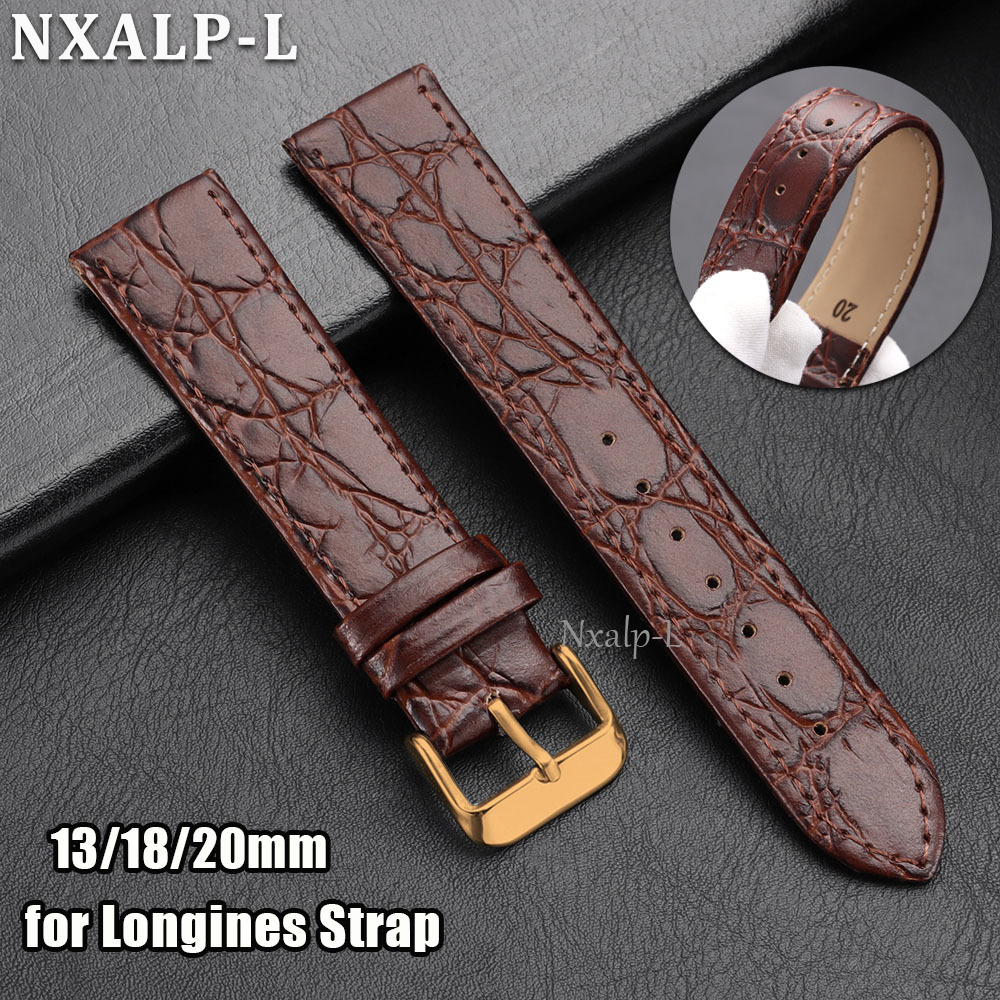 Omega Watch Speedmaster - Crocodile Pattern Genuine Leather Strap 13mm