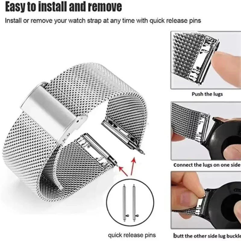 22mm 20mm Mesh Loop For Garmin - Milanese Loop Magnetic ulasan dan harga