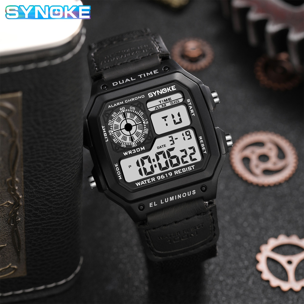 Synoke Outdoor Military Digita - Canvas Strap Watch ulasan dan harga