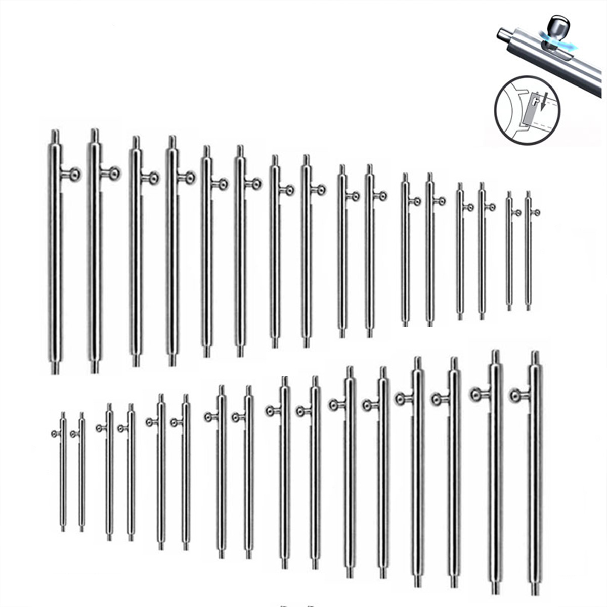 22MM 20MM 10PCS 1.8mm Diameter - Spring Bar Tool Set ulasan dan harga