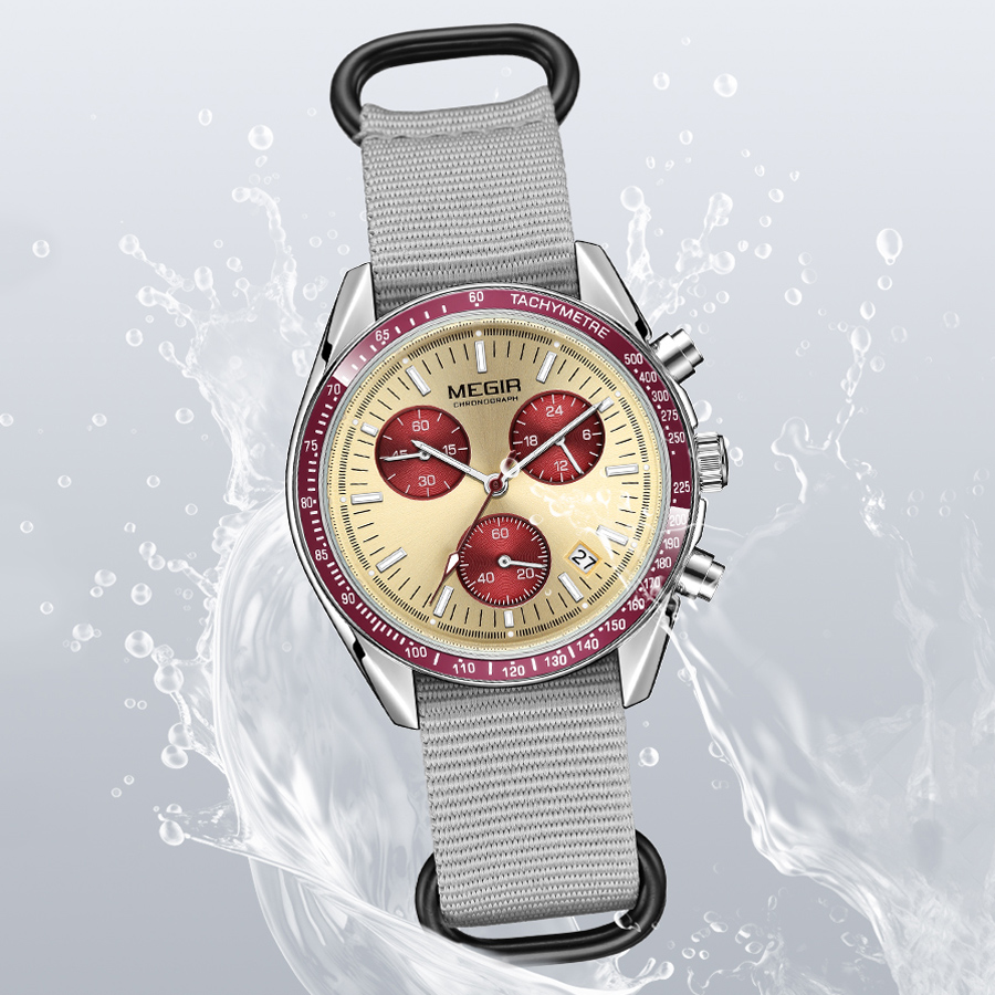 MEGIR New Luxury Men's Watches - Canvas Strap Watch ulasan dan harga