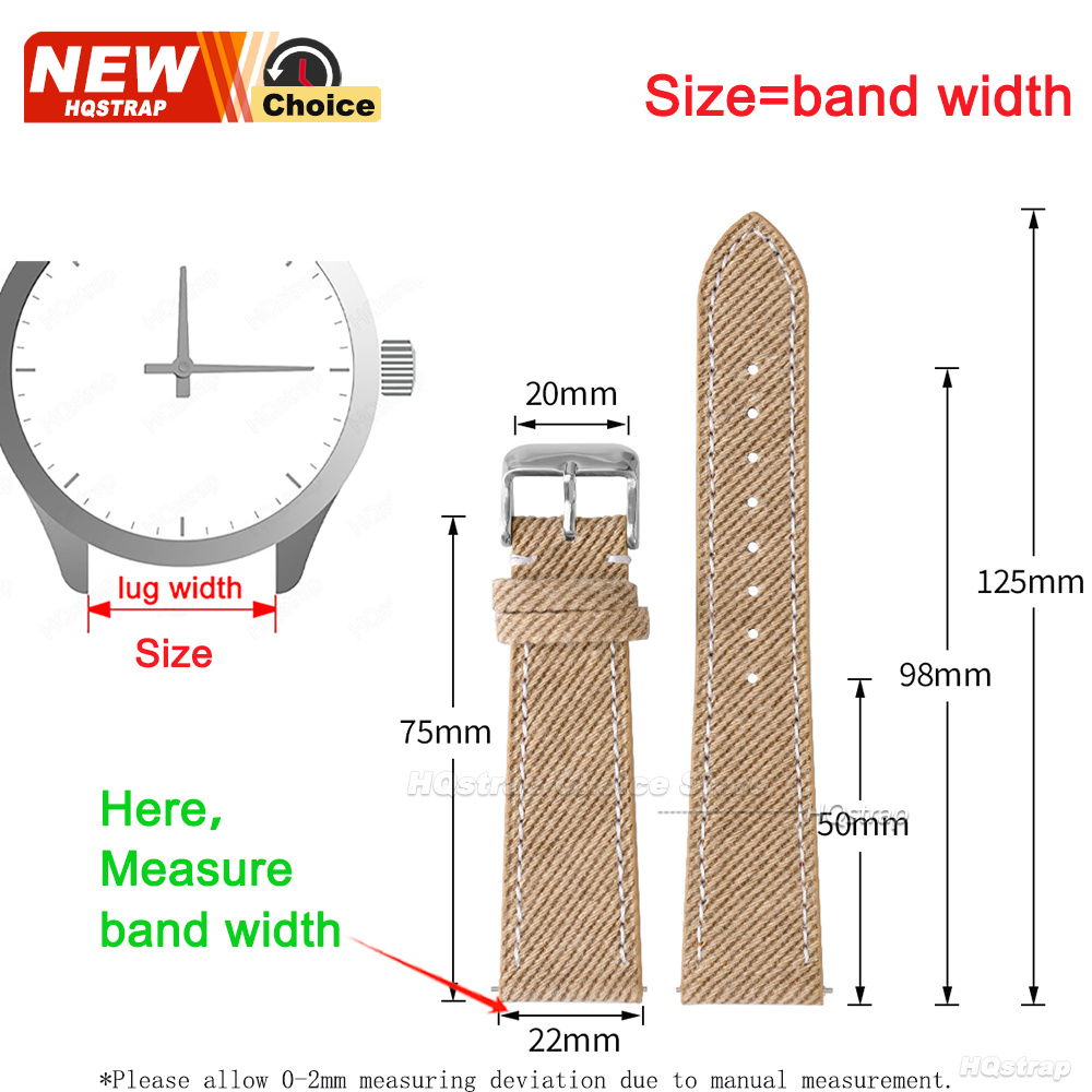 Nylon Denim Fabric Watch Strap - Canvas Strap Watch ulasan dan harga