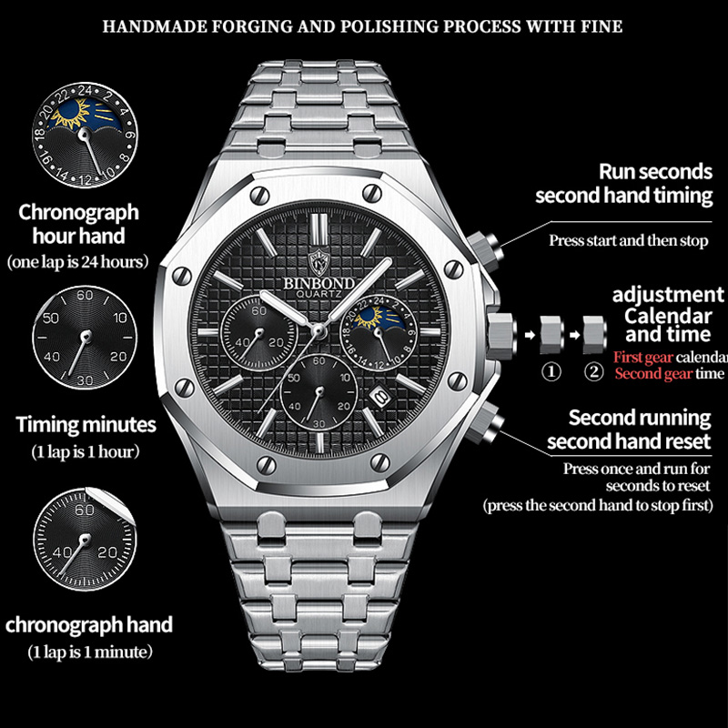BINBOND Quality Men Watch Luxu - Rolex Watch Daytona ulasan dan harga