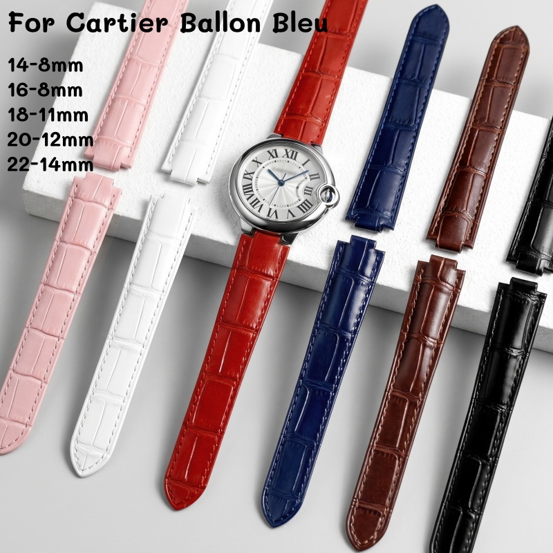 Leather Watch Strap Double Con - Cartier Watch Ballon Bleu ulasan dan harga