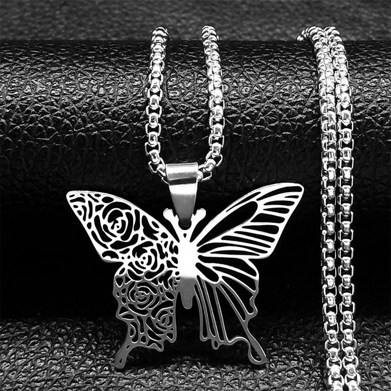 Aesthetic Butterfly Rose Flowe - Butterfly Clasp Deployant ulasan dan harga