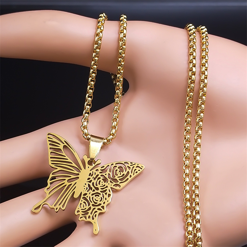 Aesthetic Butterfly Rose Flowe - Butterfly Clasp Deployant ulasan dan harga