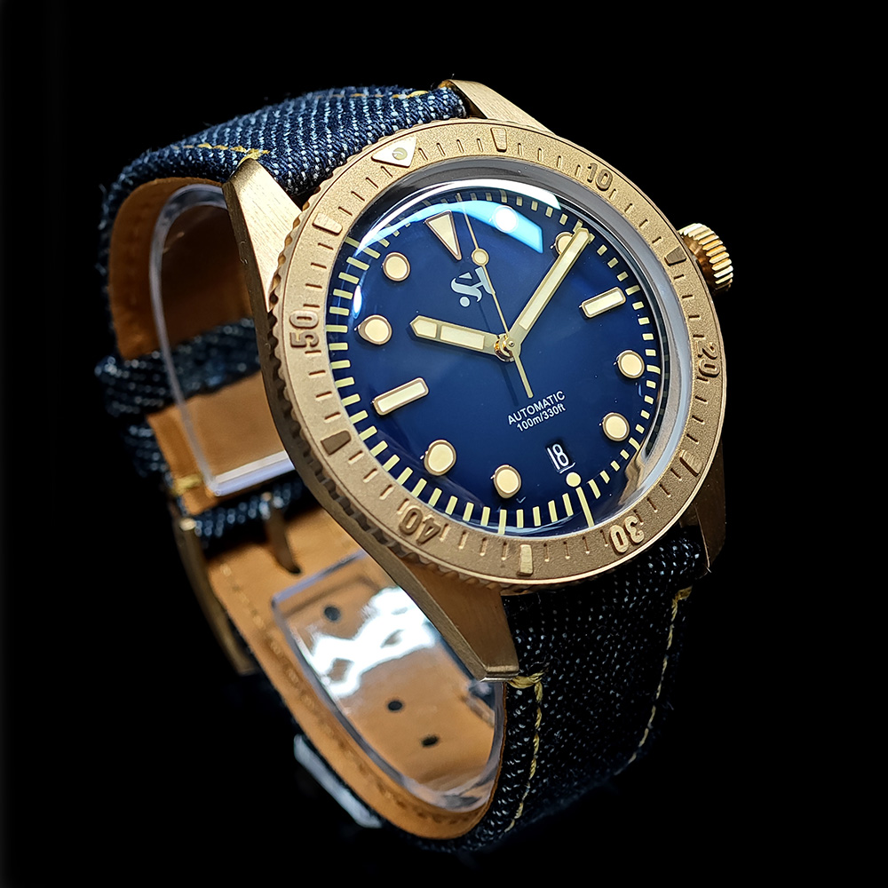 42mm Bronze Mens Watch Mechani - Canvas Strap Watch ulasan dan harga