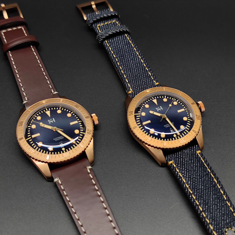 42mm Bronze Mens Watch Mechani - Canvas Strap Watch ulasan dan harga