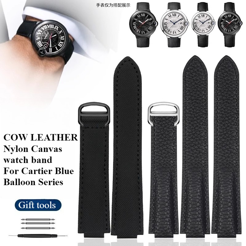 Nylon canvas watchband for BAL - Cartier Watch Ballon Bleu ulasan dan harga