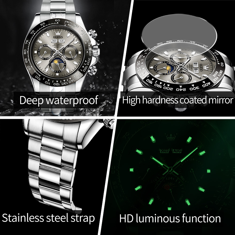 OLEVS 6654 Luxury Mens Watch C - Seiko Watch 5 Sports ulasan dan harga