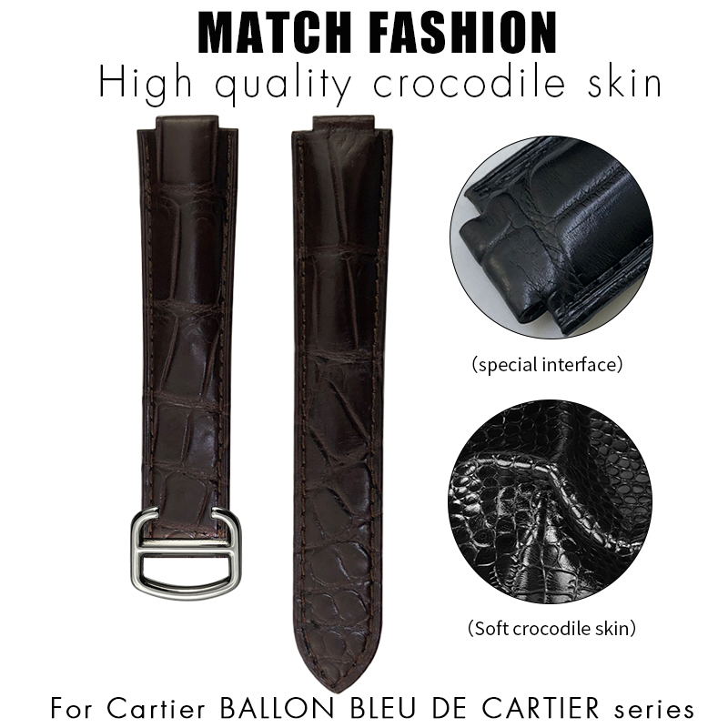 Crocodile Leather Watch Strap  - Cartier Watch Ballon Bleu ulasan dan harga