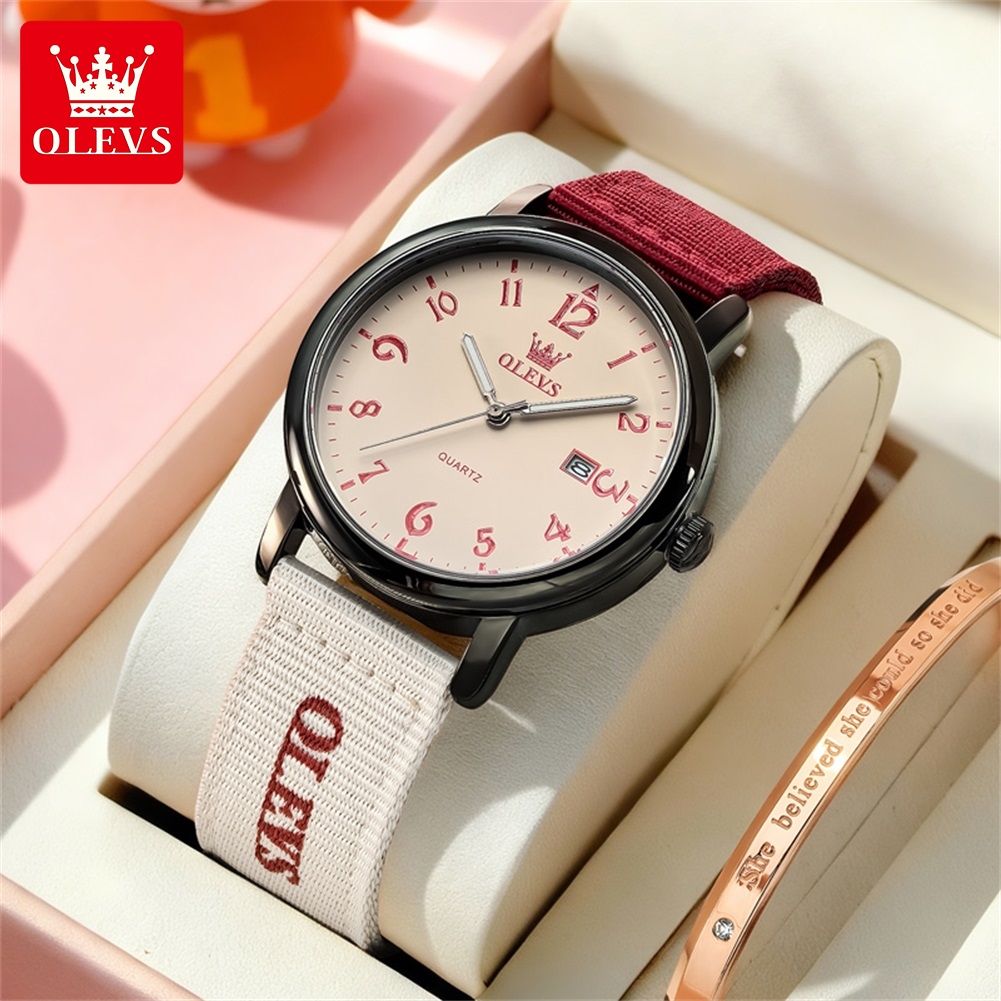OLEVS Brand New Fashion Quartz - Canvas Strap Watch ulasan dan harga