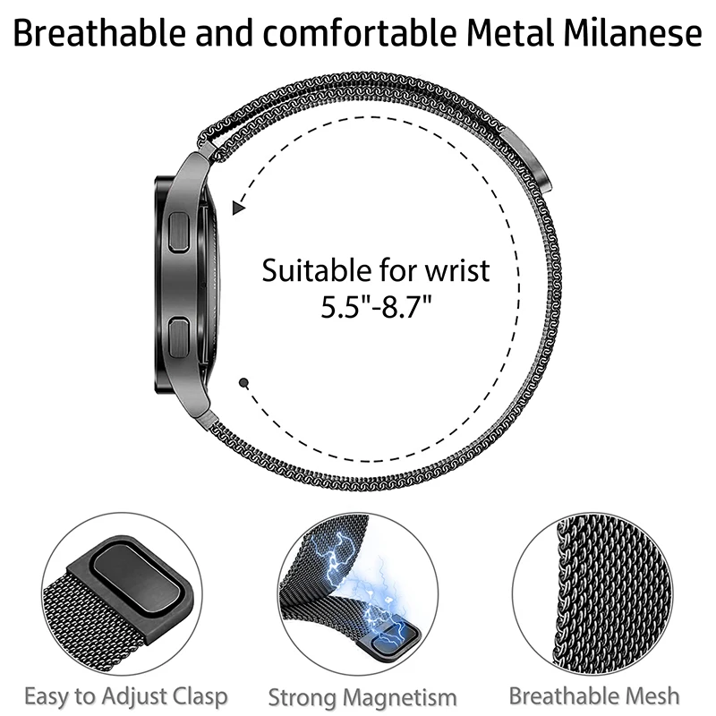 20mm strap For Amazfit GTS 4/3 - Milanese Loop Magnetic ulasan dan harga