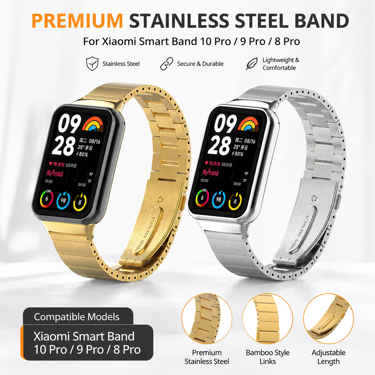 Metal Stainless Steel Strap Fo - Butterfly Clasp Deployant ulasan dan harga