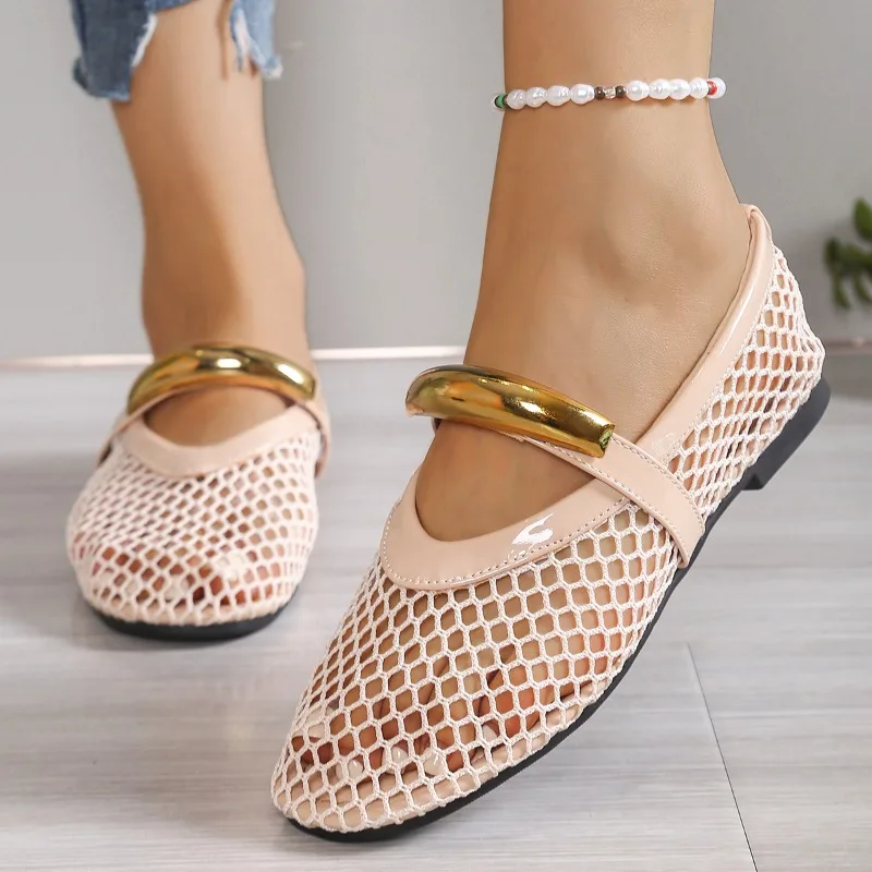 Women's Breathable Summer Roun - Mesh Strap Metal ulasan dan harga