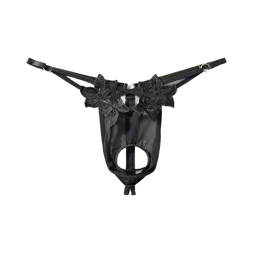Men Lace G‑String Underwear Fl - Mesh Strap Metal ulasan dan harga